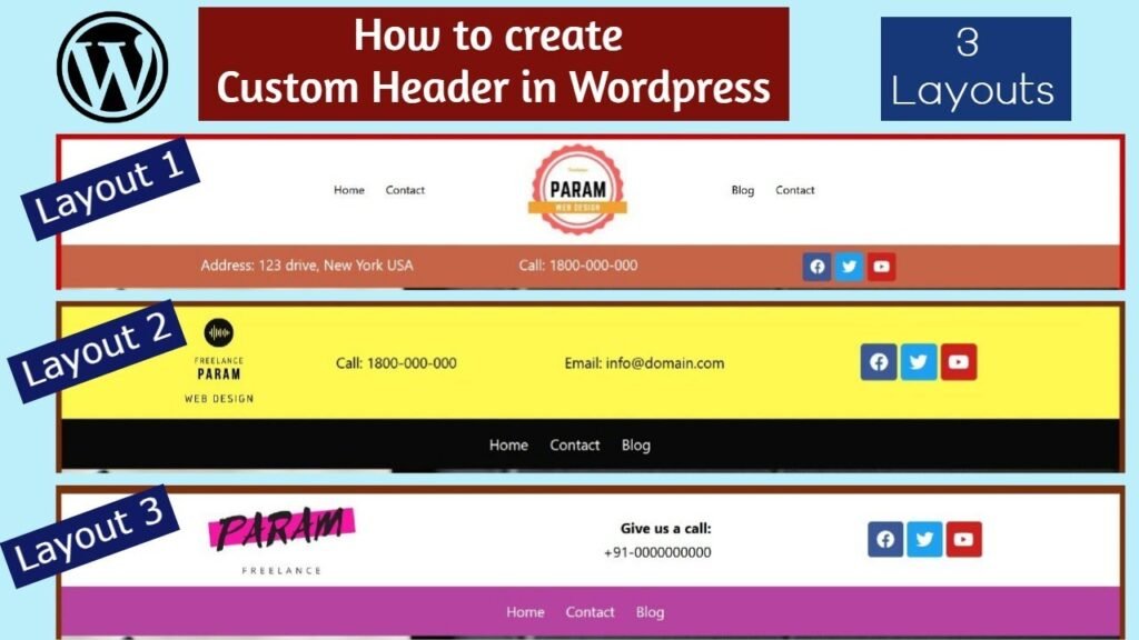 how to design custom header in Elementor website