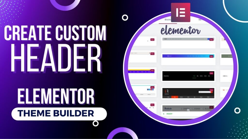 how to create header in elementor theme builder