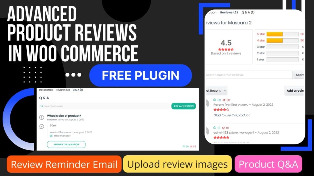 Free WooCommerce Product Reviews plugin
