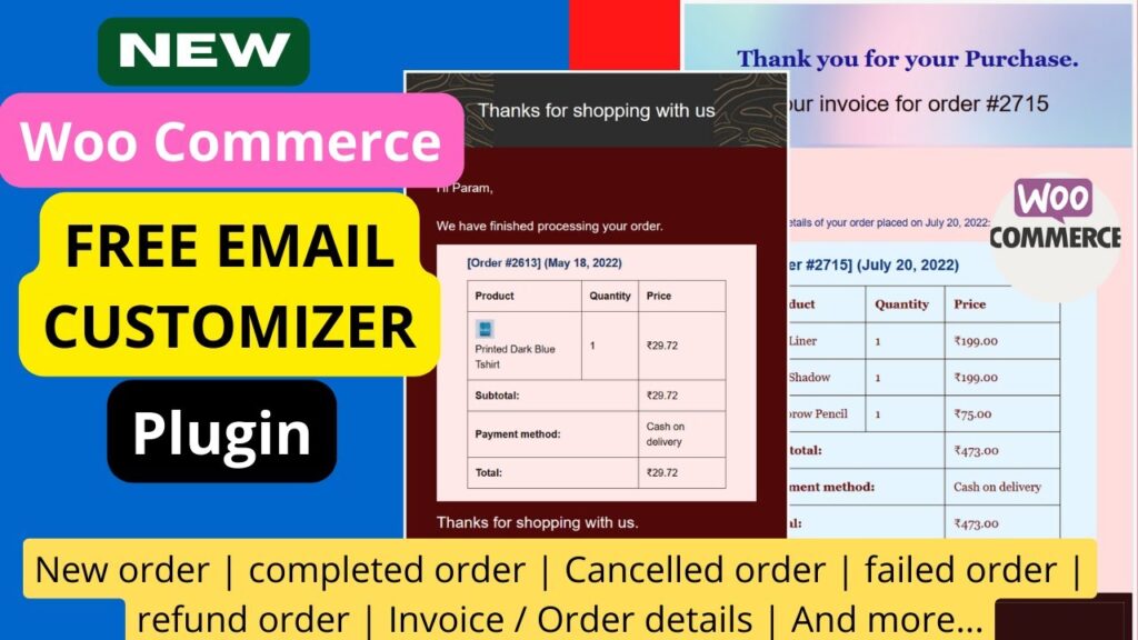 Free WooCommerce Email customizer plugin