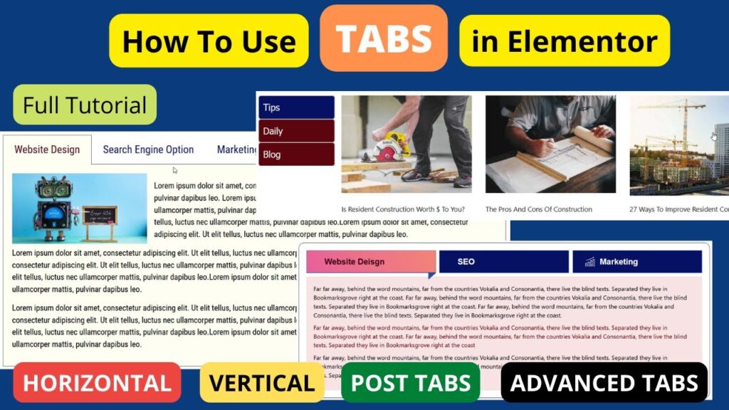 How to use Elementor Tabs Widget