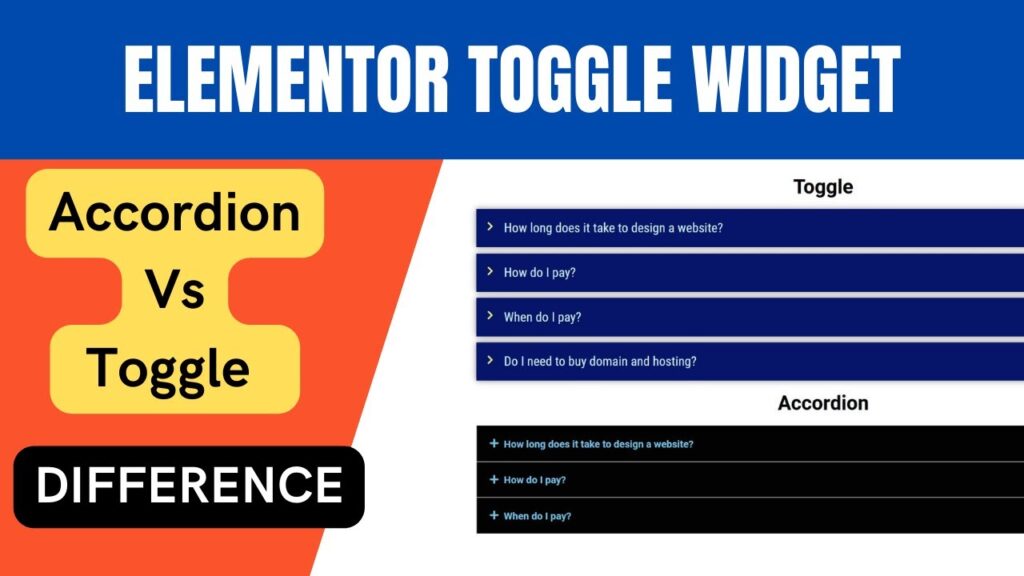 How to use Elementor Toggle Widget