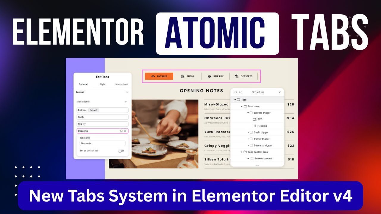 Elementor Atomic Tabs Tutorial