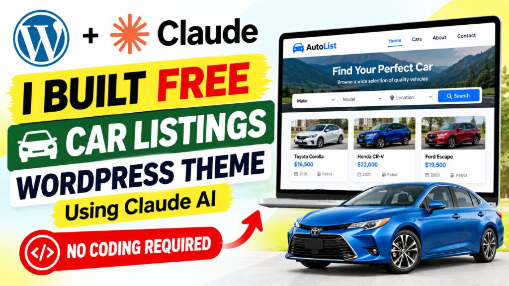 Build a Free Car Listings WordPress Theme with Claude AI