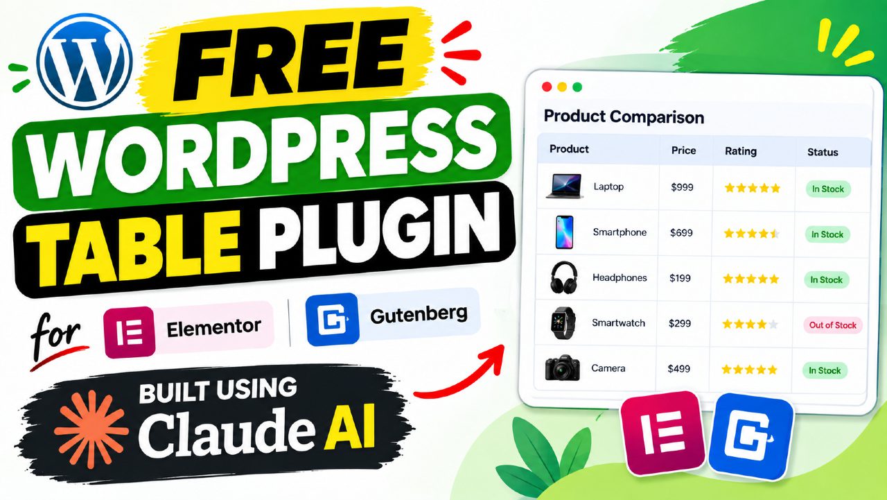 Free WordPress Table Builder Plugin: Build It with Claude AI